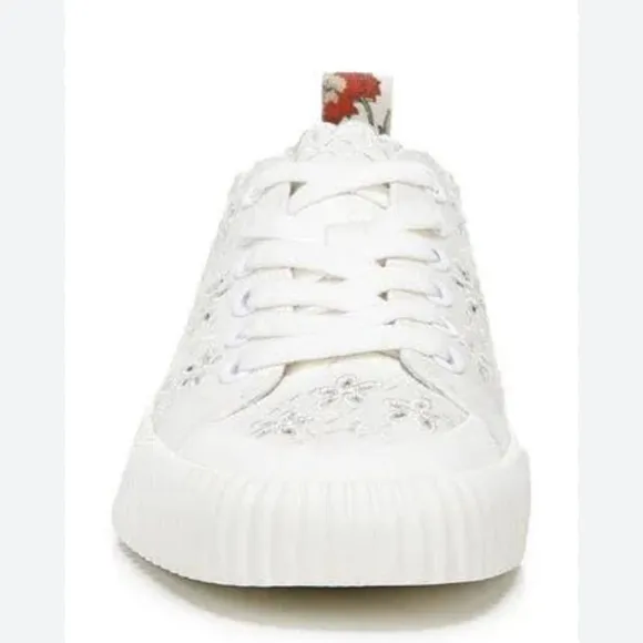 Veronica Beard Paulita Embroidered Perforated Canvas Sneaker Size 5.