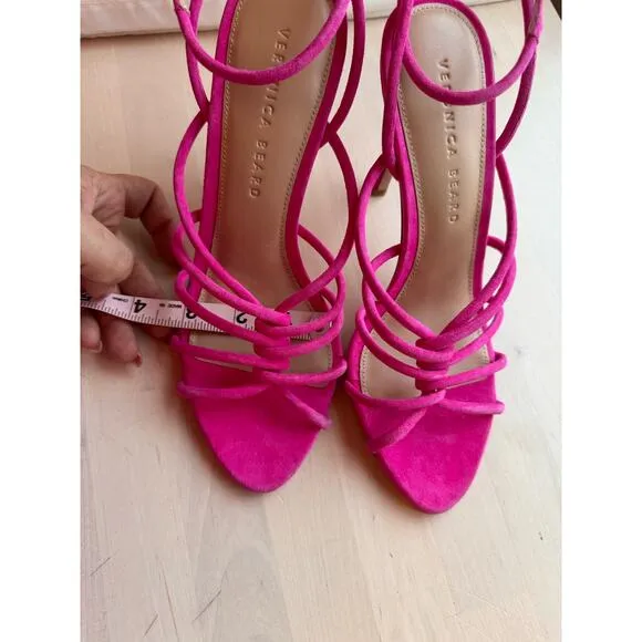 VERONICA BEARD pink Aneesha Suede Strappy Sandals size 7