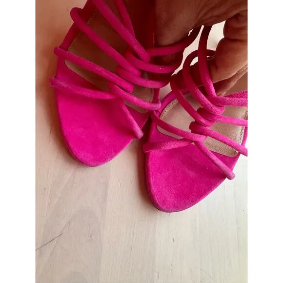 VERONICA BEARD pink Aneesha Suede Strappy Sandals size 7