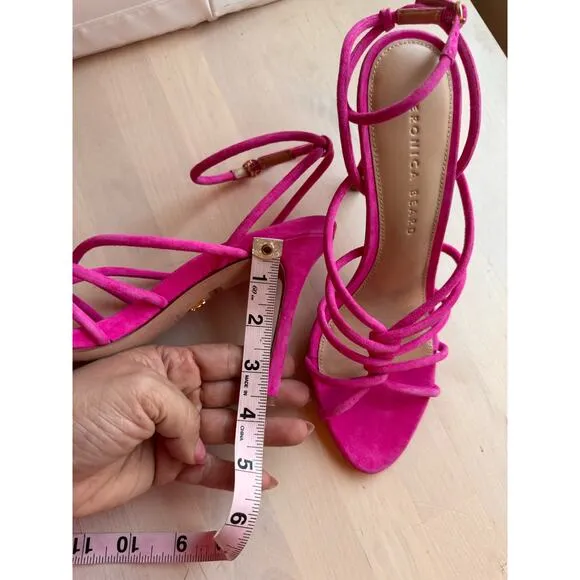 VERONICA BEARD pink Aneesha Suede Strappy Sandals size 7