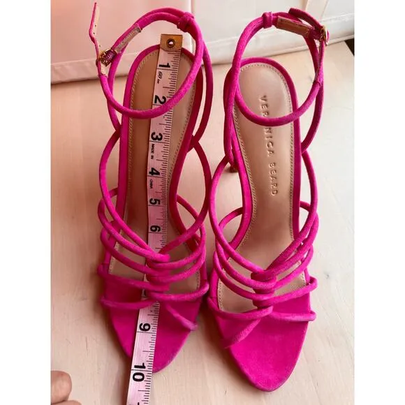 VERONICA BEARD pink Aneesha Suede Strappy Sandals size 7