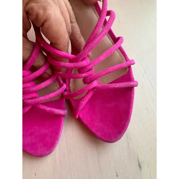 VERONICA BEARD pink Aneesha Suede Strappy Sandals size 7