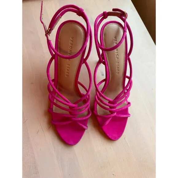 VERONICA BEARD pink Aneesha Suede Strappy Sandals size 7