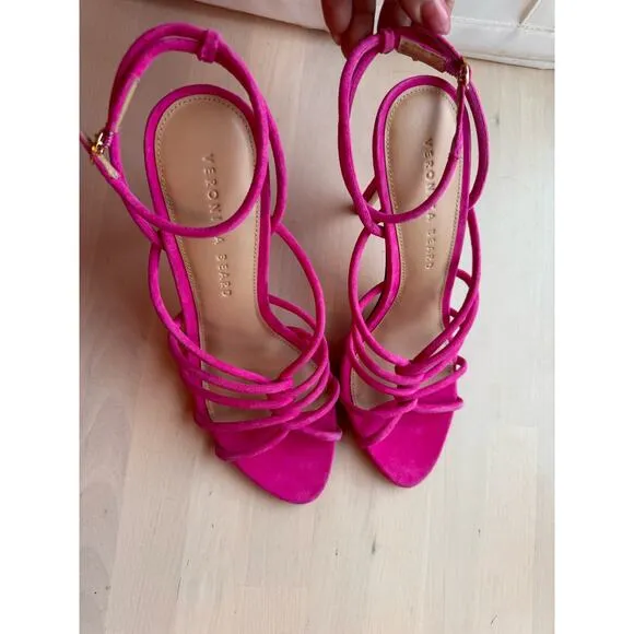 VERONICA BEARD pink Aneesha Suede Strappy Sandals size 7