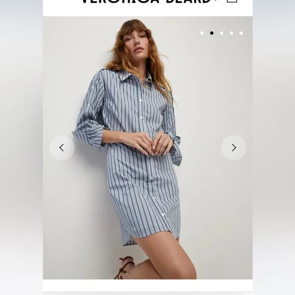 Veronica Beard Rae Striped Poplin shirt dress