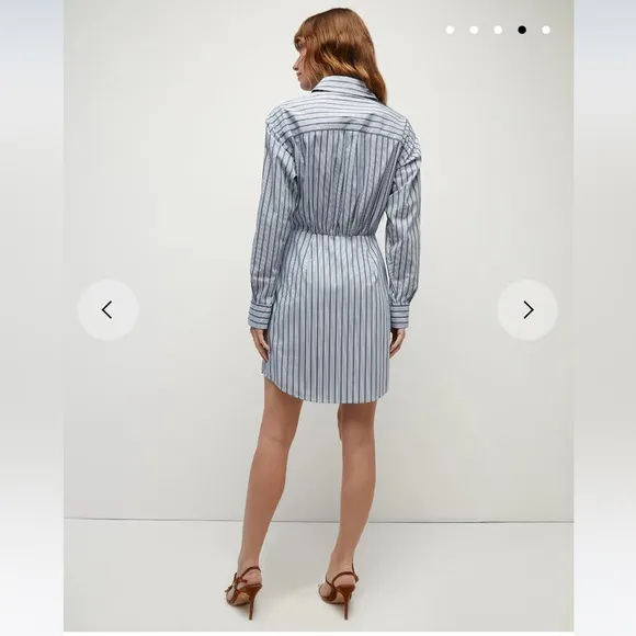 Veronica Beard Rae Striped Poplin shirt dress