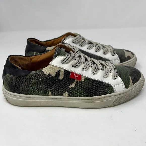 Veronica Beard Sami Camo Lace-up Sneakers Size 37 US 7