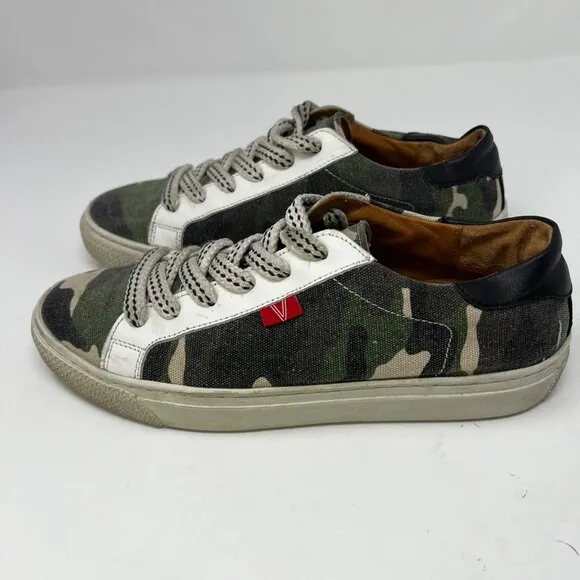 Veronica Beard Sami Camo Lace-up Sneakers Size 37 US 7