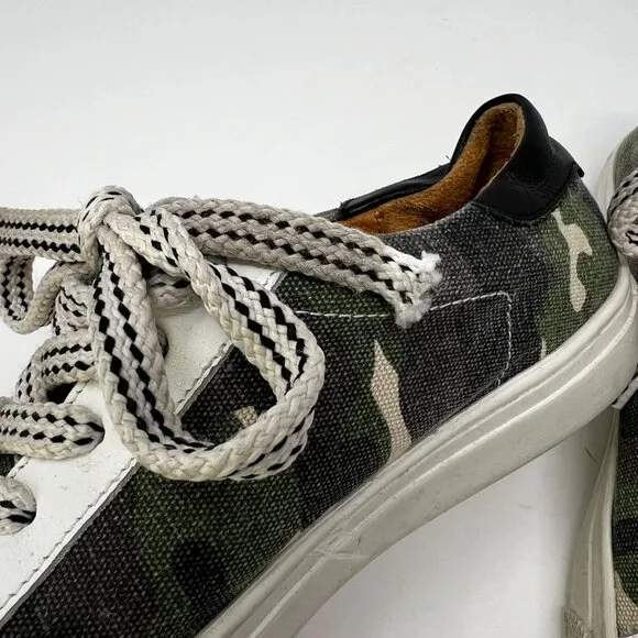 Veronica Beard Sami Camo Lace-up Sneakers Size 37 US 7