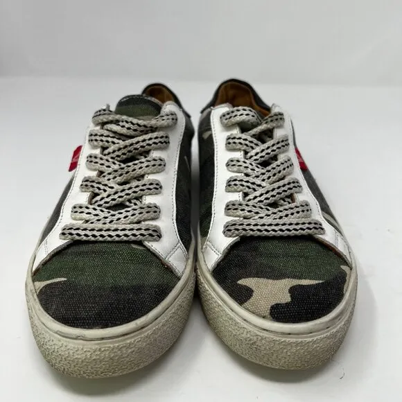 Veronica Beard Sami Camo Lace-up Sneakers Size 37 US 7