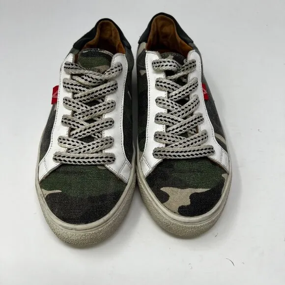 Veronica Beard Sami Camo Lace-up Sneakers Size 37 US 7
