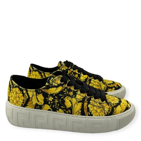 Versace Borocco Print Canvas Sneakers