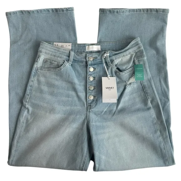 Vervet by Flying Monkey Olivia Wide Leg High Waisted Jeans Size 31 NWT
