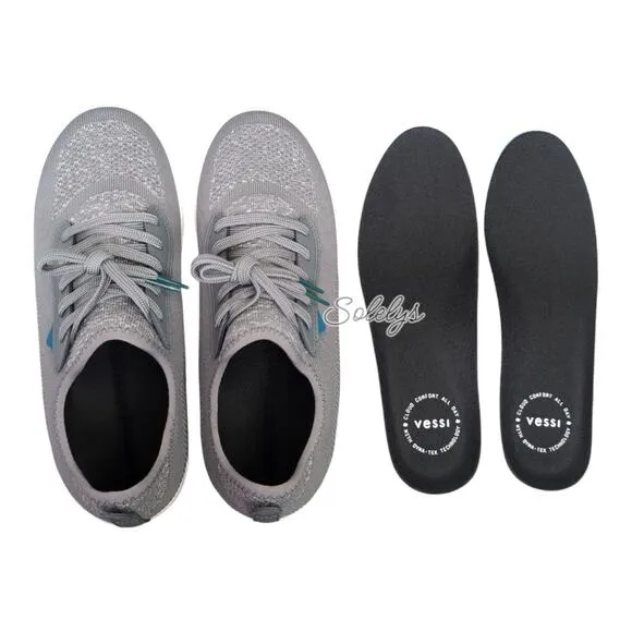 Vessi Weekend Concrete Grey White Waterproof Dyma-Tex Knit Casual Sneaker Men 10