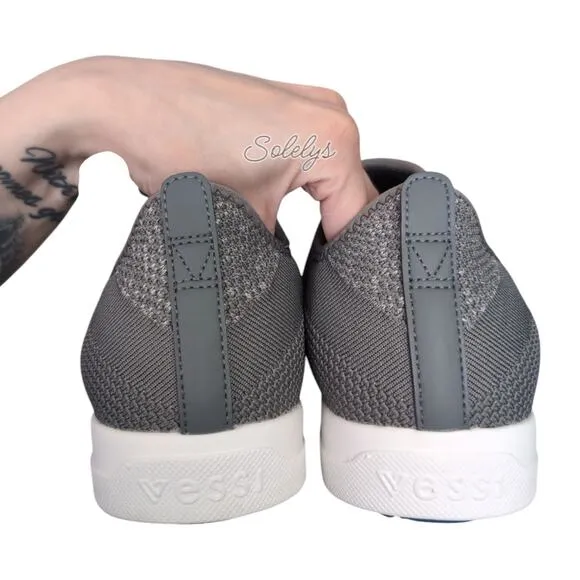 Vessi Weekend Concrete Grey White Waterproof Dyma-Tex Knit Casual Sneaker Men 10