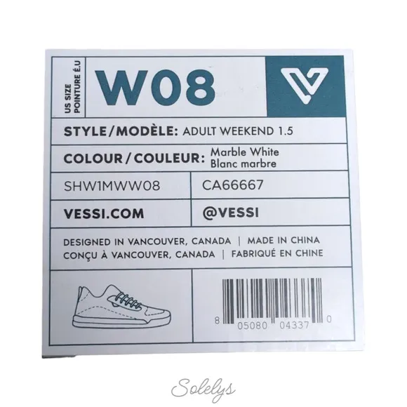 Vessi Weekend Marble White Waterproof Dyma-Tex Knit Lace Up Sneaker Womens 8