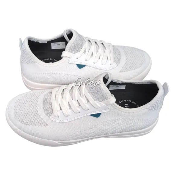 Vessi Weekend Marble White Waterproof Dyma-Tex Knit Lace Up Sneaker Womens 8