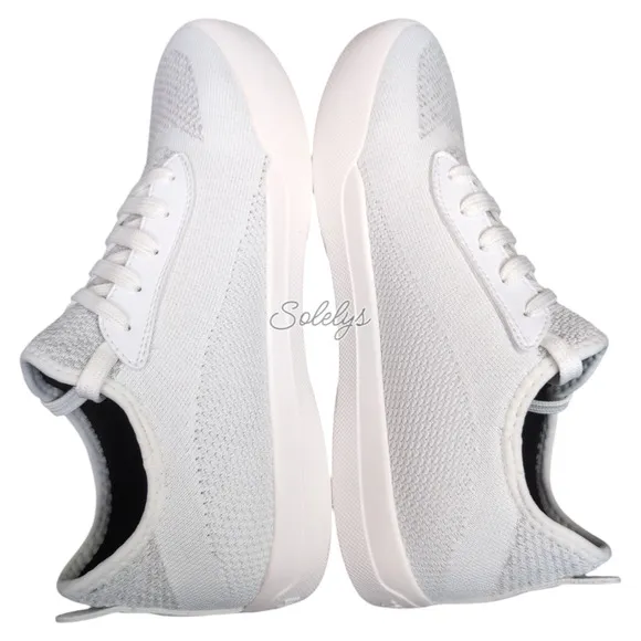 Vessi Weekend Marble White Waterproof Dyma-Tex Knit Lace Up Sneaker Womens 8