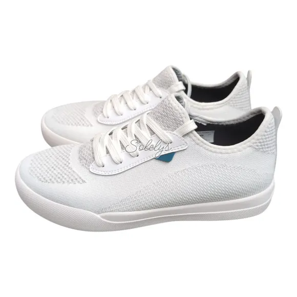 Vessi Weekend Marble White Waterproof Dyma-Tex Knit Lace Up Sneaker Womens 8