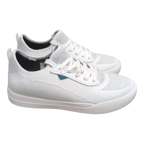 Vessi Weekend Marble White Waterproof Dyma-Tex Knit Lace Up Sneaker Womens 8