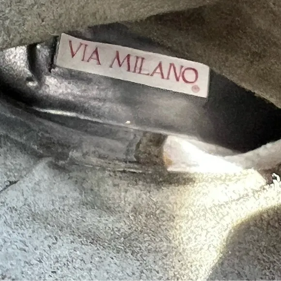 Via Milano Genuine Leather Lace-back Riding Boots in Black Size 9 Made in Chile