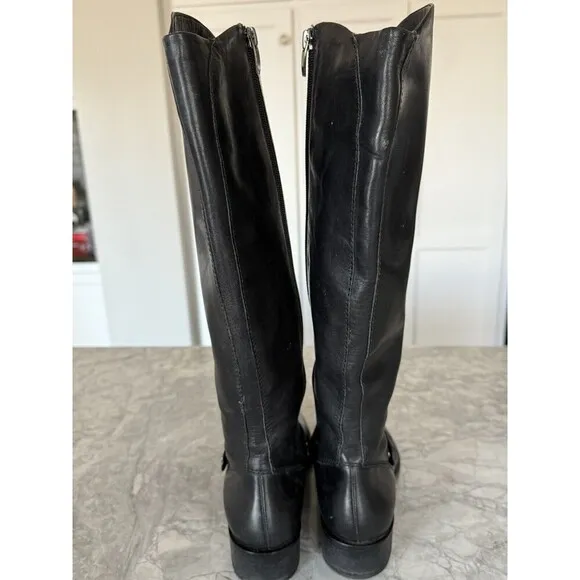 VIA SPIGA BLACK LEATHER TALL EQUESTRIAN RIDING BOOTS SZ 7.5M