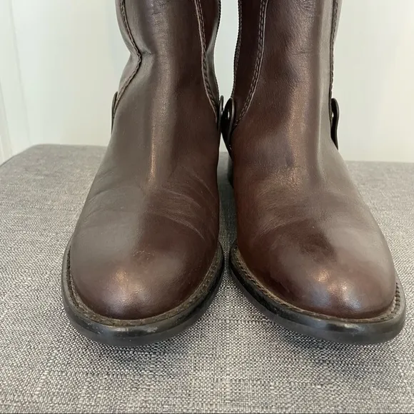 VIA SPIGA Cody Leather Riding Boots - Chocolate Brown Size 6