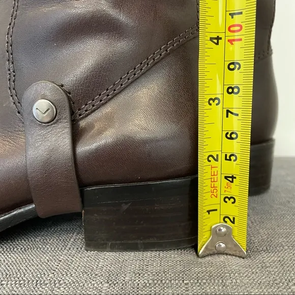 VIA SPIGA Cody Leather Riding Boots - Chocolate Brown Size 6