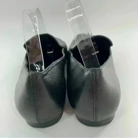 Via Spiga flats size 11 41 black leather minimalist Academia slip on loafers