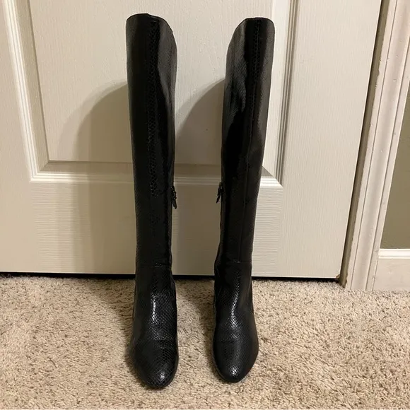VIA SPIGA Leather Boots BLACK RIDING BOOTS - Sz 8 M