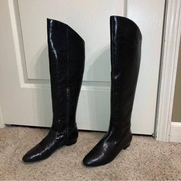 VIA SPIGA Leather Boots BLACK RIDING BOOTS - Sz 8 M