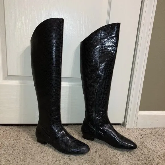 VIA SPIGA Leather Boots BLACK RIDING BOOTS - Sz 8 M