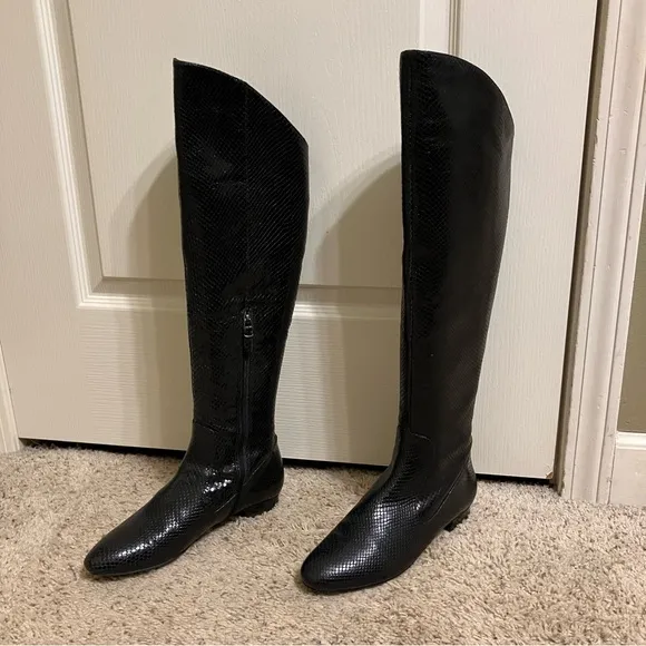 VIA SPIGA Leather Boots BLACK RIDING BOOTS - Sz 8 M