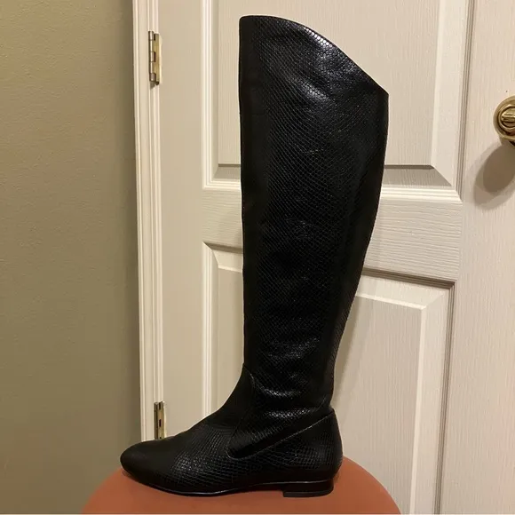 VIA SPIGA Leather Boots BLACK RIDING BOOTS - Sz 8 M