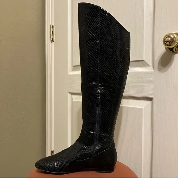 VIA SPIGA Leather Boots BLACK RIDING BOOTS - Sz 8 M