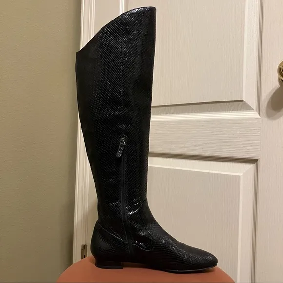 VIA SPIGA Leather Boots BLACK RIDING BOOTS - Sz 8 M