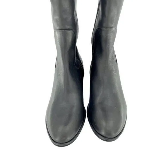 Via Spiga Riding Boot Itala OVER THE KNEE Gray Leather Stretch 6.5 New