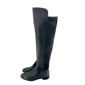Via Spiga Riding Boot Itala OVER THE KNEE Gray Leather Stretch 6.5 New