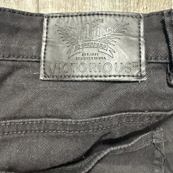 Victorious Premium Black Denim Jean ShortsW36 L30 Men's Casual summer