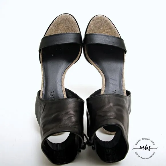 Vince Adria Leather Ankle Cuff Strappy Heeled Sandals Black Women Size 5.5