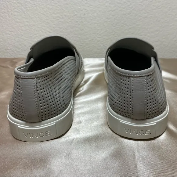 VINCE Blair Gray Perforated Leather Loafers Slip On Sneakers Men’s Size 7.5