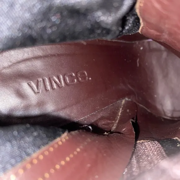 Vince Brown &quot;Odelia&quot; Leather Ankle Cherry Boots