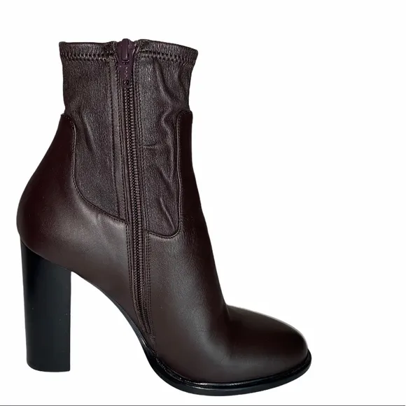 Vince Brown &quot;Odelia&quot; Leather Ankle Cherry Boots