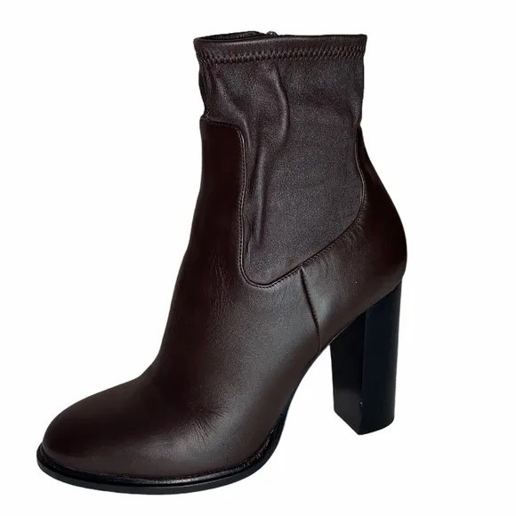 Vince Brown &quot;Odelia&quot; Leather Ankle Cherry Boots