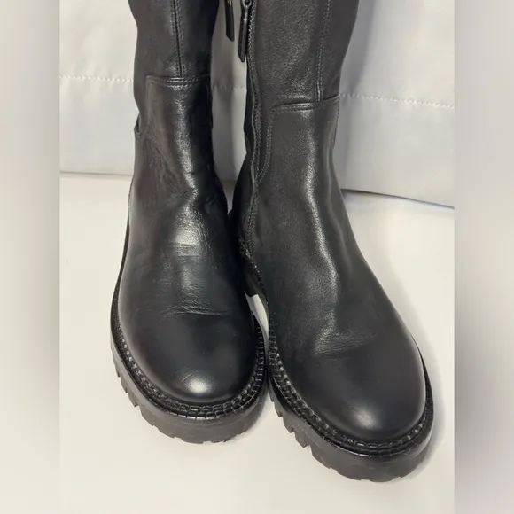 VINCE. Cabria stretch-leather over-the-knee boots Women's 5.5 Black