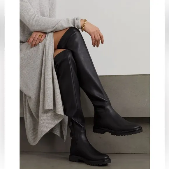 VINCE. Cabria stretch-leather over-the-knee boots Women's 5.5 Black