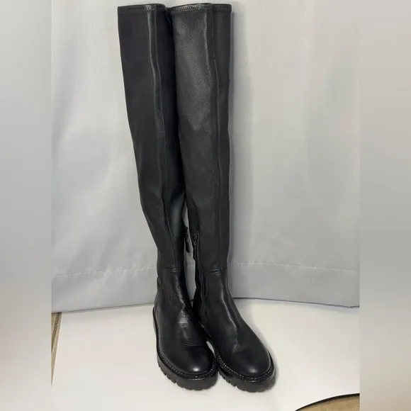 VINCE. Cabria stretch-leather over-the-knee boots Women's 5.5 Black