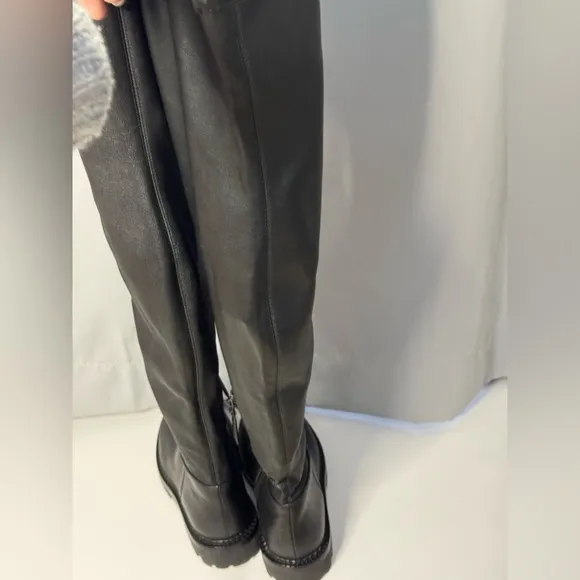 VINCE. Cabria stretch-leather over-the-knee boots Women's 5.5 Black