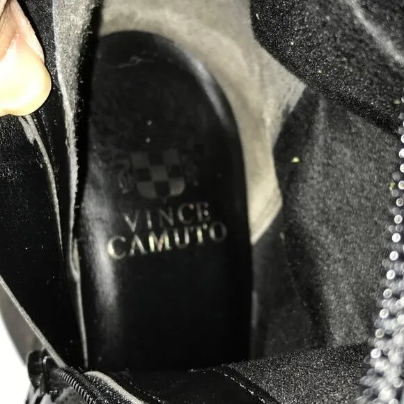 Vince Camuto Black Suede Over the Knee Riding Leather Boots 5.5M