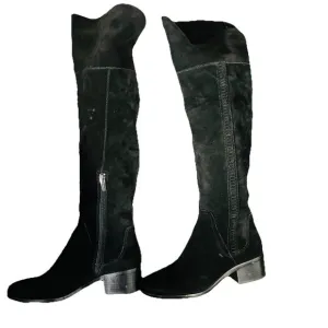 Vince Camuto Boots Womens Size 7 Black Tall Over the Knee Kochelda Suede Stretch